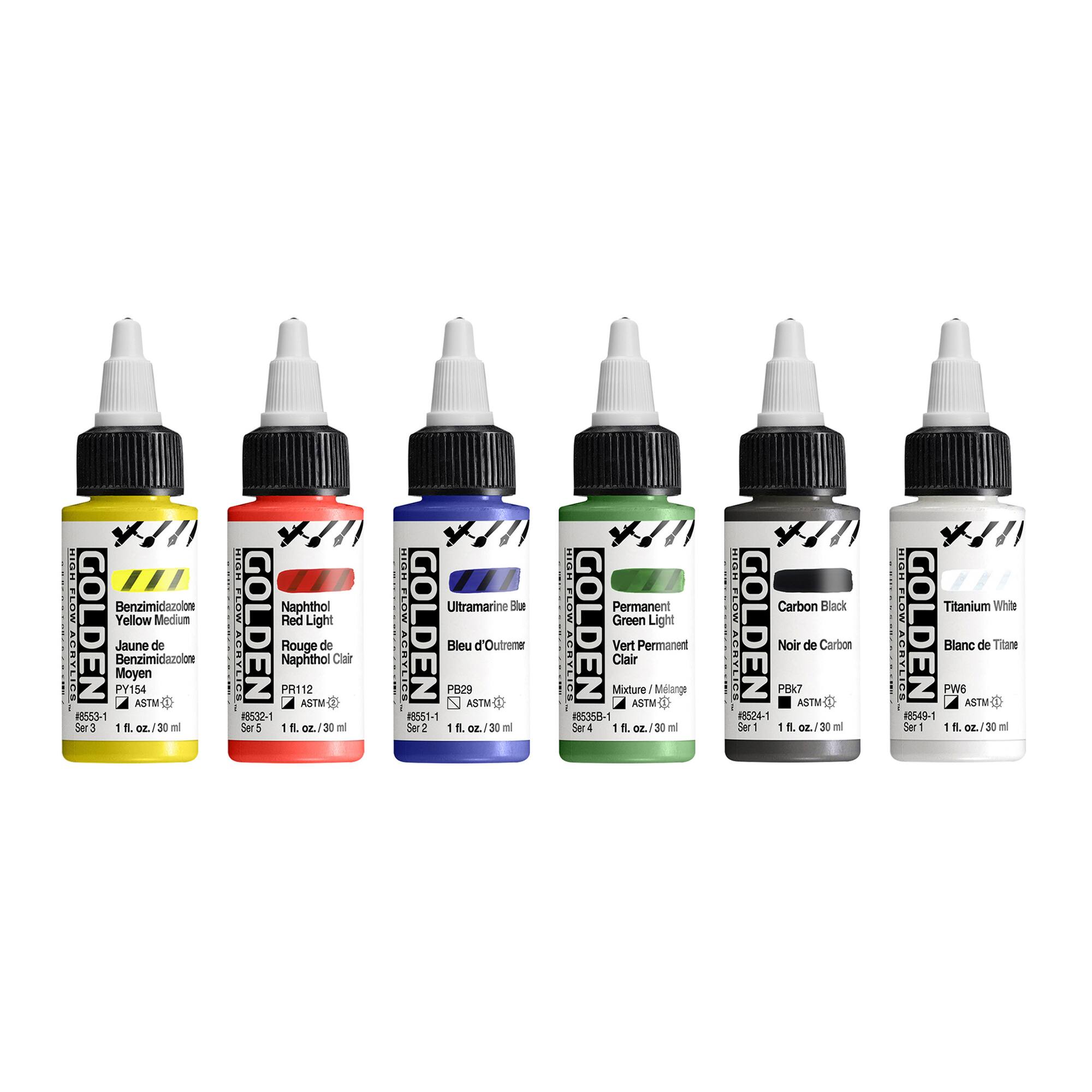 Golden® High Flow Acrylics 6 Color Intro Set